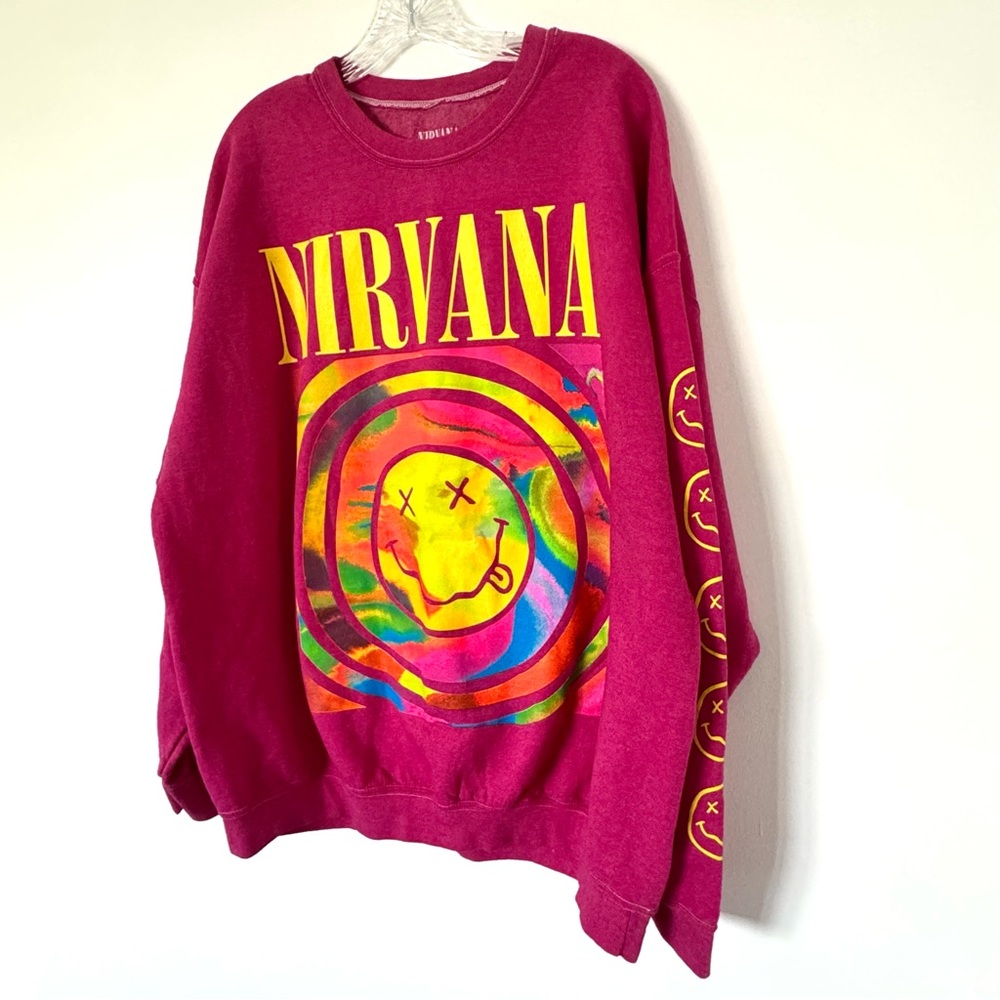 Pink Nirvana Urban Outfitters Sweatshirt Small Medium - Picture 2 of 4